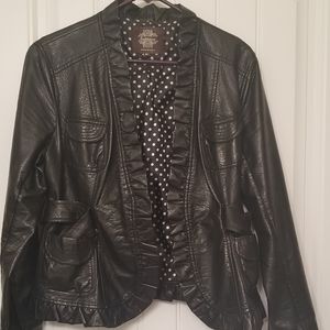 Black leather look jacket